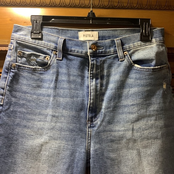 Pistola High Rise Boot Cut Colleen Tower Raw Split Hem Denim Jeans Size 29 - Picture 9 of 14
